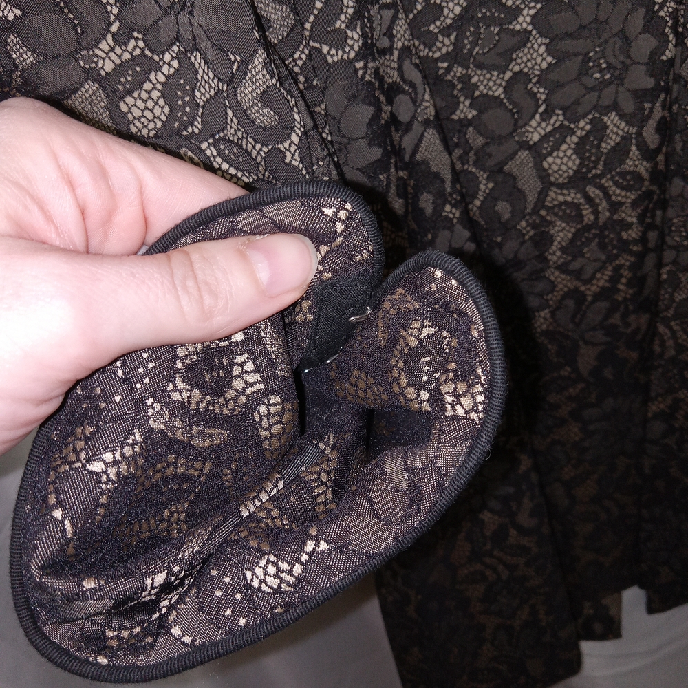 Bisou Bisou Black Lace/Nude Jacket Size M NWOT Tailored Elegant Classic Chic - Picture 6 of 15